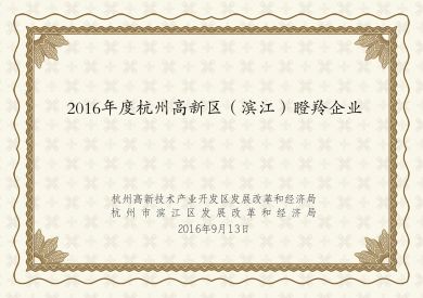 2016年度杭州高新區（濱江）瞪羚企業